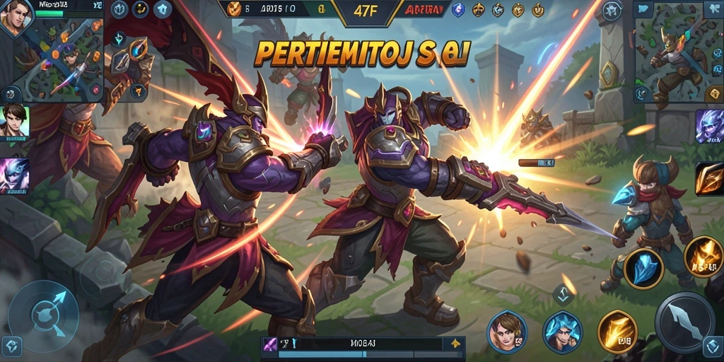 Tampilan gameplay seru 47F di arena pertarungan.