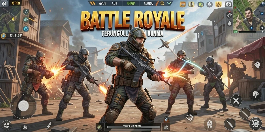 Screenshot dari gameplay seru di API88 Battle Royale.