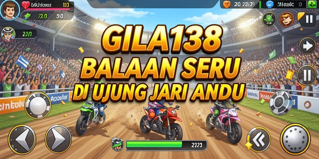 Tampilan gameplay GILA138 menunjukkan mobil balap di trek yang menantang.