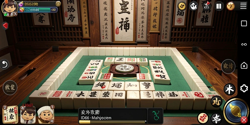 Gameplay seru ID66 dengan ubin Mahjong yang berwarna-warni.
