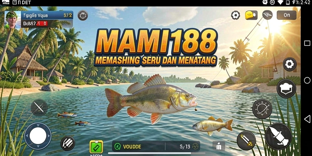 Gameplay seru dalam MAMI188 dengan aksi menangkap ikan.