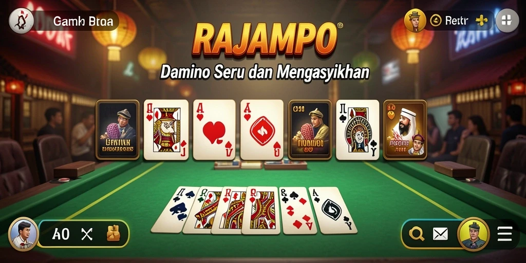 Screenshot gameplay menarik dalam permainan Domino RAJAMPO.