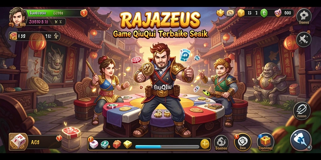 Tampilan seru gameplay QiuQiu dalam RAJAZEUS.