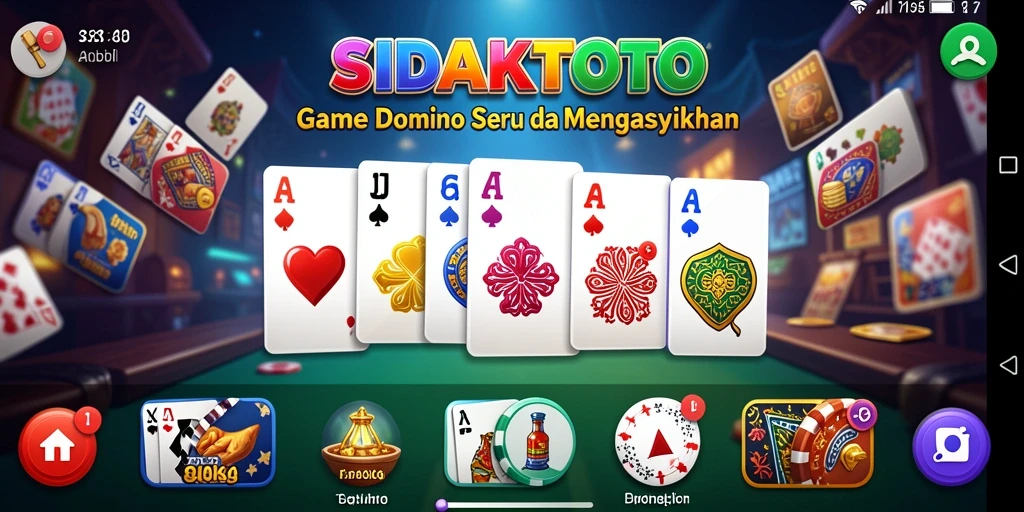 Tampilan gameplay utama SIDAKTOTO yang penuh warna dan dinamis.