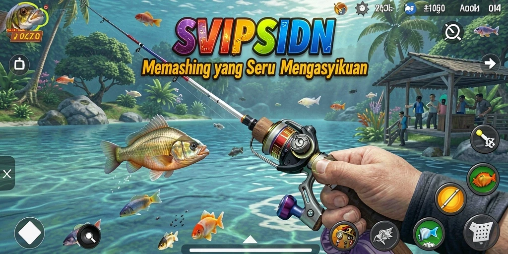 Tampilan menarik dari gameplay memancing dalam SVIPSIDN.
