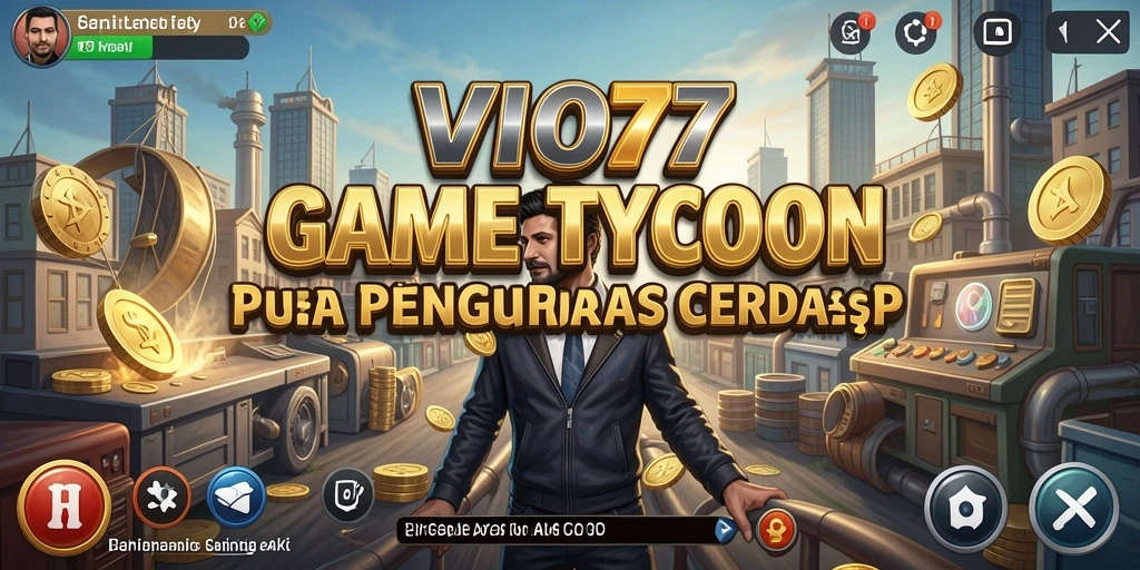 Tangkapan layar dari gameplay VIO77 yang menunjukkan interaksi bisnis.