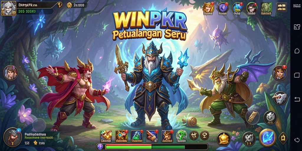 Screenshot gameplay WINPKR menampilkan petualangan epik di dunia fantasi.
