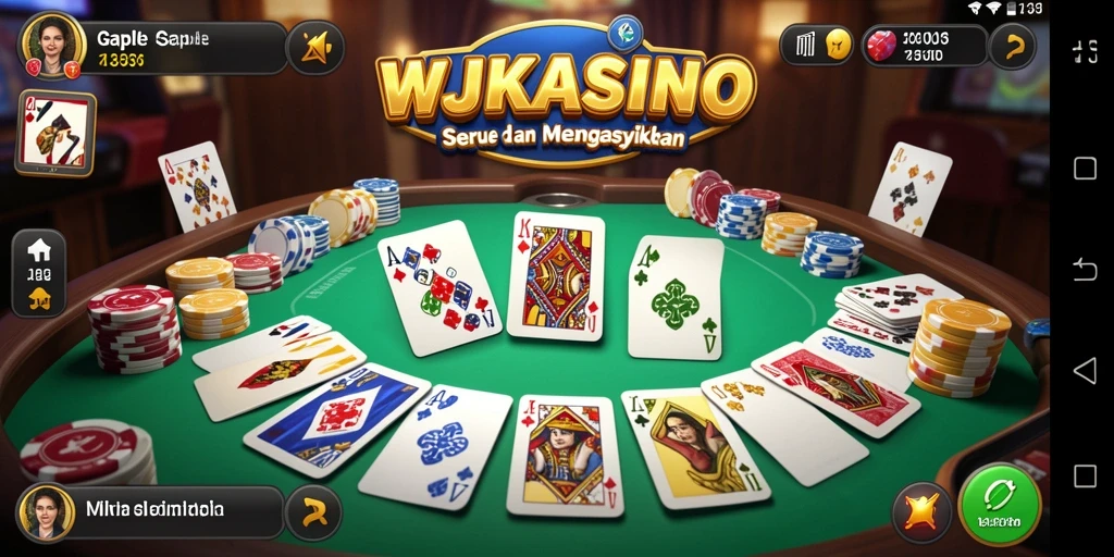 Screenshot WJKASINO yang menampilkan gameplay Gaple yang menarik.
